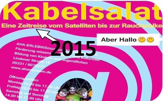 Thema der Mitmachausstellung 2015: Kabelsalat
Eine Zeitreise vom Satelliten bis zur Rauchwolke